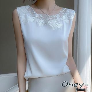 【ONEY 歐妮】現貨 夏季蕾絲無袖背心上衣※(女裝/休閒/氣質/百搭/日系/售完不補)