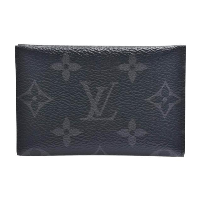LV LOUIS VUITTON路易威登 M14918 經典 Slim 系列 Monogram 帆布塗層牛皮暗釦對開名片夾