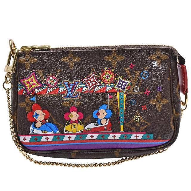 LV LOUIS VUITTON路易威登 M69976 經典 MINI POCHETTE ACCESSOIRES 吉祥物遊樂場玩樂拉鍊迷你手提包