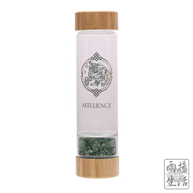 【雨揚】五行水晶旺運玻璃水瓶 500ml 附杯套(隨行杯/冷水瓶)