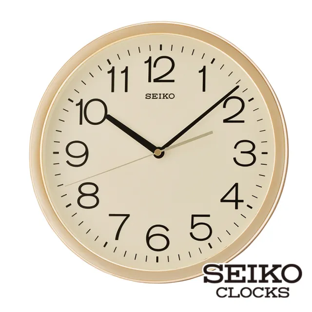 【SEIKO 精工】金銀光澤外框 時鐘 掛鐘QXA014(靜音指針、提升居家生活質感)