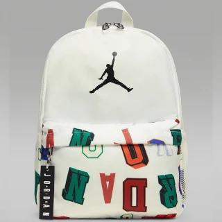 【NIKE 耐吉】JORDAN喬丹AIR MINI白色多彩POP雙肩小包 多夾層透氣後背包小孩書包時尚包包(JD2513068TD002)