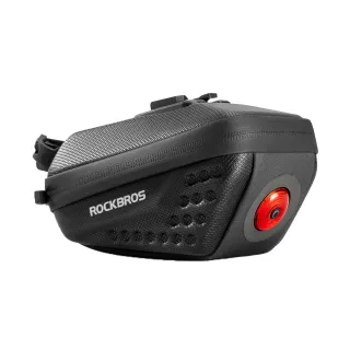 【ROCKBROS洛克兄弟】自行車硬殼尾燈座墊包 0.45L(USB智能尾燈/硬殼包/車包/坐墊包/收納包/單車/C59)