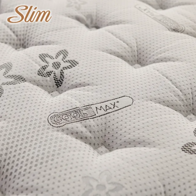 【SLIM】雙人涼感記憶膠乳膠抗菌獨立筒床墊5x6.2尺x27cm-溫控紓壓型