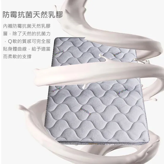 【SLIM】雙人石墨烯天絲乳膠記憶膠透氣獨立筒床墊5x6.2尺x21cm-健康型