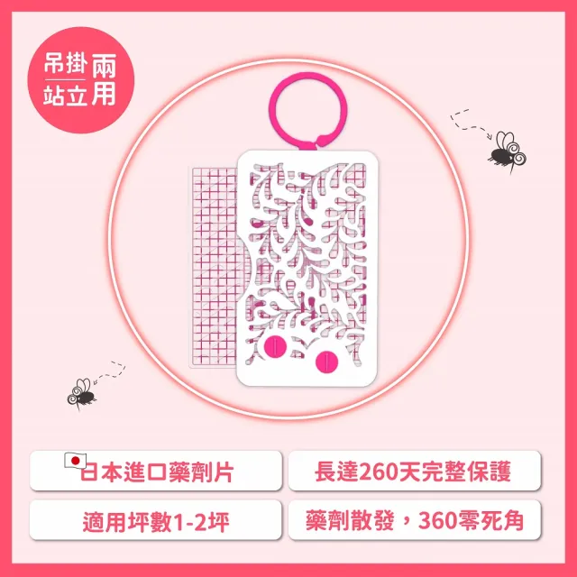 【鱷魚】260天防蚊網片-日本製-3入組(可替換式網片、防蚊掛片)