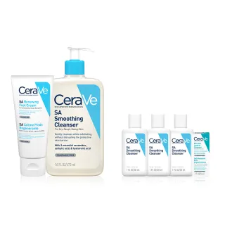 【CeraVe適樂膚】全新上市完美嫩膚組★B3水楊酸煥膚修護美體霜88ml_足部專用+水楊酸煥膚淨嫩潔膚露 473ml_A