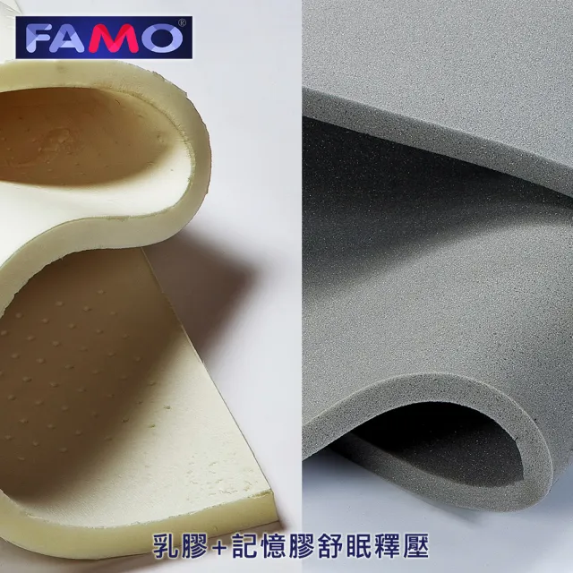 【FAMO 法摩】雙人雙層獨立筒床墊5x6.2尺x32cm-抗菌防靜電/乳膠/記憶膠/3D透氣