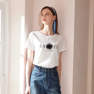 【IENA】立體花朵質感上衣(#5281014 短T、字母上衣、短袖上衣 白/咖/黑色)