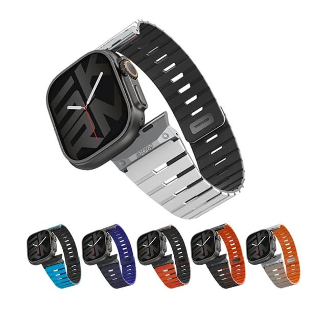 【Skinarma】Apple Watch 49/46/45/44mm Gemini雙色矽膠磁吸錶帶(Series 11- 4代、Ultra 1-3代、  SE1-3代)