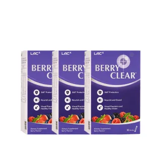 【LAC 利維喜】百立明粉末-綜合莓果口味x3盒組(共90包/優視/專利FloraGLO/護明)
