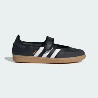 【adidas 愛迪達】休閒鞋 女鞋 運動鞋 麂皮 瑪麗珍鞋 三葉草 SAMBA JANE W 黑 JQ6445
