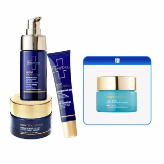 【DermEden 得美登】1%A醇撫紋眼霜15mL+再生修護精華30mL+緊緻修護霜50mL(法國藍帶保養三星組)