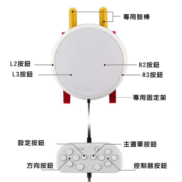 【DOBE】太鼓 鼓 鼓棒 鼓組 太鼓達人專用控制器鼓組(太鼓達人)