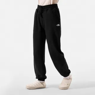 【The North Face 官方旗艦】北面女款黑色純棉抽繩運動休閒褲｜86QBJK3