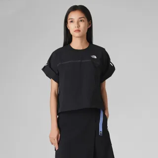 【The North Face 官方旗艦】北面UE女款黑色舒適透氣短袖T恤｜8CJ8JK3(黑標系列)