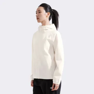 【The North Face 官方旗艦】北面女款米白色DWR防潑水連帽防風外套｜8BW9QLI