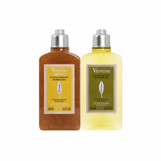 【L’Occitane 歐舒丹】官方直營 沁夏馬鞭草潔膚組(果漾馬鞭草去角質沐浴膠250ml+沁涼馬鞭草沐浴膠250ml)