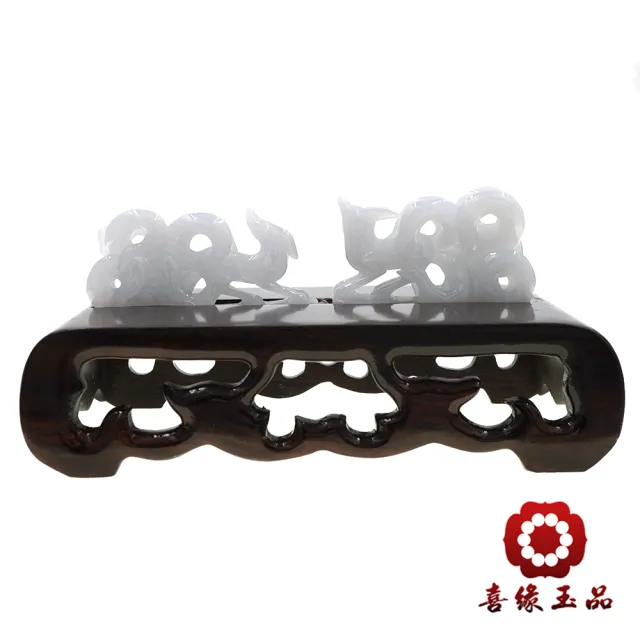 【喜緣玉品】九尾狐仙 天然翡翠A貨 慧心天賜 風水擺設 擺件-僅此一品(開運風水)(直)