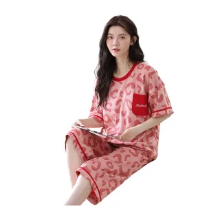 【AMIE 艾米韓系】韓國甜美知性有胸墊居家睡衣(共1色 睡衣 睡裙 家居服 涼感睡衣 連身睡衣)