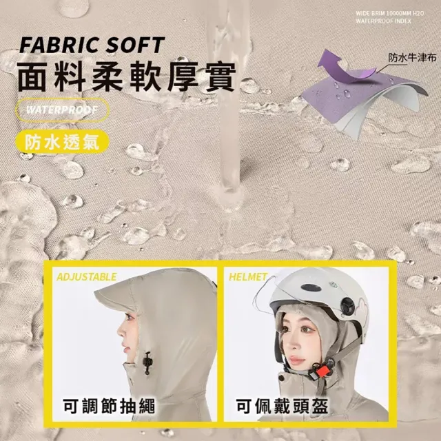 一件式寬領口防風雨衣(連身雨衣/ 機車雨衣/ 可折疊帽沿/ 寬領口)