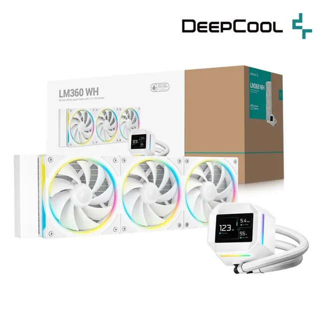 【DeepCool】九州風神 LM360 WH CPU一體式360水冷散熱器(白色)