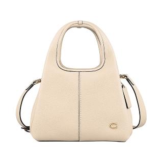 【COACH】COACH Lana 23 23復古C字LOGO縫線設計牛皮手提斜背菜籃包(象牙白)