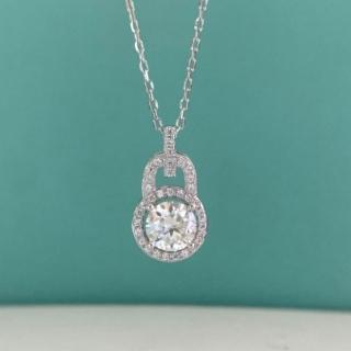 【時尚巴黎】現貨+預購 頂級莫桑鑽石項鍊925純銀女項鍊鎖骨鍊項鏈情人節禮物(1克拉鎖芯鏤空74lq70)