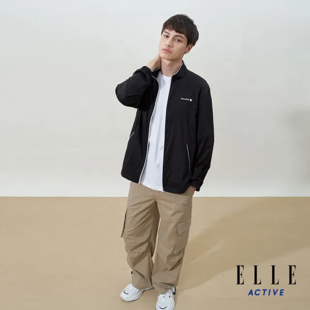 【ELLE ACTIVE】男款 輕薄防曬立領外套-黑色(EA25S2M6101#99)