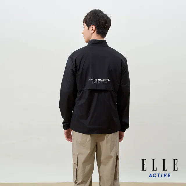 【ELLE ACTIVE】男款 輕薄防曬立領外套-黑色(EA25S2M6101#99)