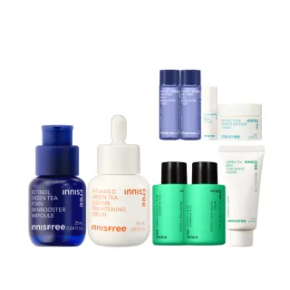 【INNISFREE】維他命C+A醇PDRN水光緊緻絕配組(早C晚A美白淡斑+毛孔緊緻精華/進階版)