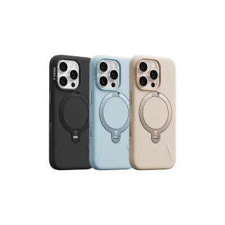 【TORRAS 圖拉斯】Ostand Spin Softune 相機按鍵 MagSafe 支架矽膠防摔手機殼(O-in-1 為美而生)