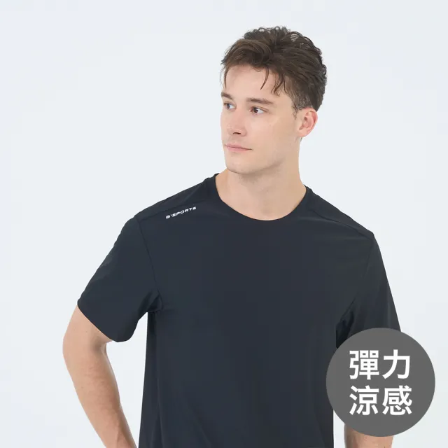 【GIORDANO 佐丹奴】男女裝 高彈力涼感短袖上衣 素色款 拼接款(多色任選)