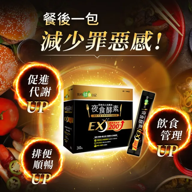 【我的健康日記】夜食酵素30包+EX30包(劉品言代言-幫助消化 排便順暢 乳清蛋白 鉻 藤黃果)