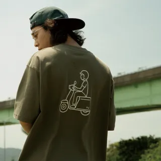 【plain-me】男女款 NORITAKE 機車騎士短TEE CRV0180-251(深藍 白 短TEE 短袖上衣 休閒上衣)