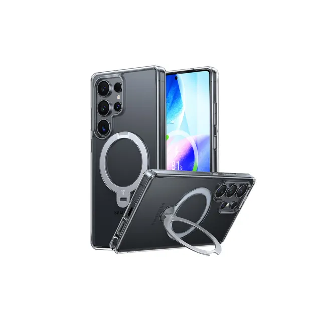 【TORRAS 圖拉斯】Ostand Spin Samsung S25系列 MagSafe 相容支架防摔手機殼(全場景超萬用 四象限支架)