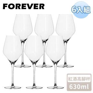 【日本FOREVER】威士忌酒杯/紅酒高腳杯/玻璃酒杯/香檳酒杯/品酒杯630ML(6入組)