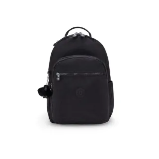 【KIPLING官方旗艦館】『首爾包』（網路獨家款）黑底拼接織帶機能手提後背包-SEOUL