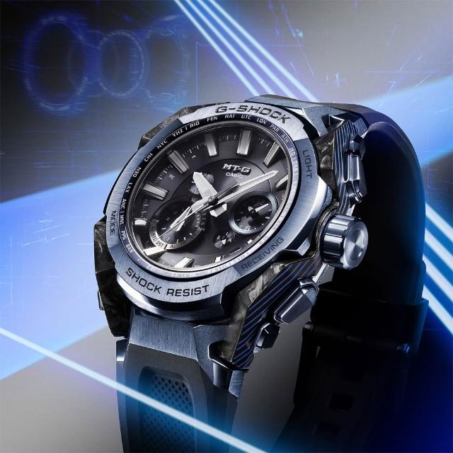 【CASIO 卡西歐】MT-G系列 碳纖維核心 藍牙多功能電波腕錶 七夕 情人節 送禮 (MTG-B4000B-1A2)