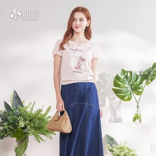 【IRIS 艾莉詩】清新雛菊拼接棉上衣-2色(52928)