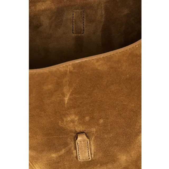 【YSL】SAINT LAURENT LE 5 A 7 Hobo Baby 迷你 麂皮 肩背包 棕色 809461