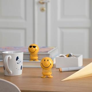 【哈特寶】Hoptimist Smiley S 丹麥微笑彈簧公仔-黃(彈簧設計、家居擺飾、辦公室小物)