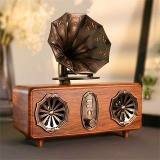 復古無線音箱 高顏值收音機 生日禮物 小型插卡U盤重低音炮音響 家用迷你音箱(高音質音響)