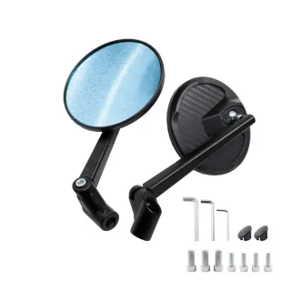 【風之守護】機車後照鏡2入-碳纖圓鏡-快(車型通用 高清防眩光 機車後視鏡 摩托車後照鏡)