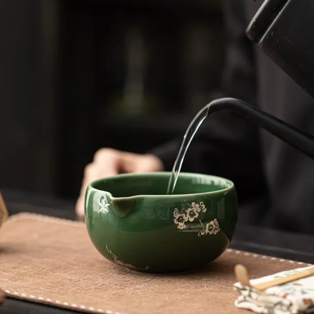 日式青璃抹茶茶道四件組-禮盒(點茶 禮物 聚會 茶碗 茶具 茶杓 泡茶 攪拌刷 百本立 工具 配件 勺)