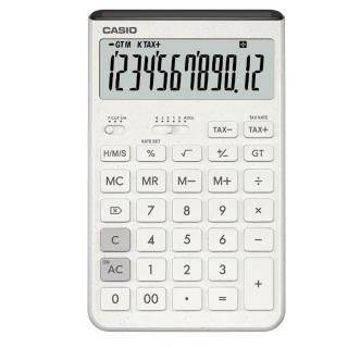 【CASIO 卡西歐】12位元調整設計改版新流線桌上型計算機-白(JT-200T-WE)