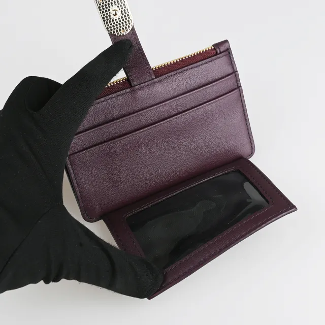 【FURLA 芙拉】FURLA FLOW拉鍊壓釦5卡零錢(酒紅)