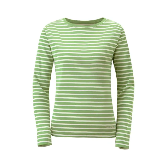 【mont bell】Wic Striped LS 女款長袖排T 牙白/藍 葉綠/牙白 白/紅(1114544)