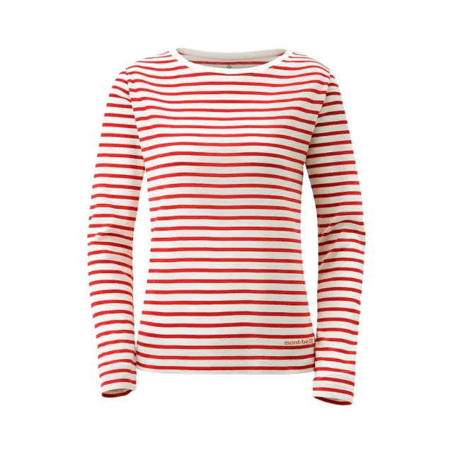 【mont bell】Wic Striped LS 女款長袖排T 牙白/藍 葉綠/牙白 白/紅(1114544)
