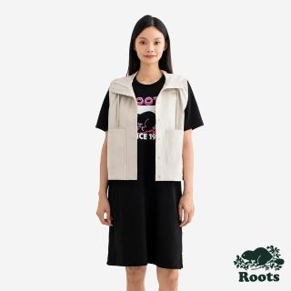 【Roots】Roots女裝- ATHLEISURE 平織連帽背心(淺卡其)